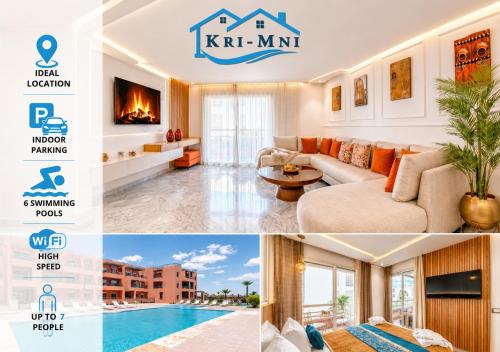 Agdal Apartment | Kri-mni Luxury 2 Bedroom Pools Terrace Av Mouhamed IV