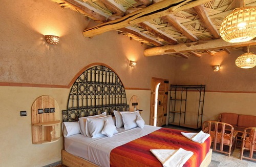 Tarmigt Hotel | Berber suite with 2 private terraces in the palm grove, ideal for families