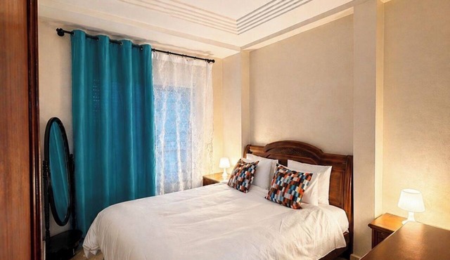 Bright apartment with a pool, 5-minute walk to the beach