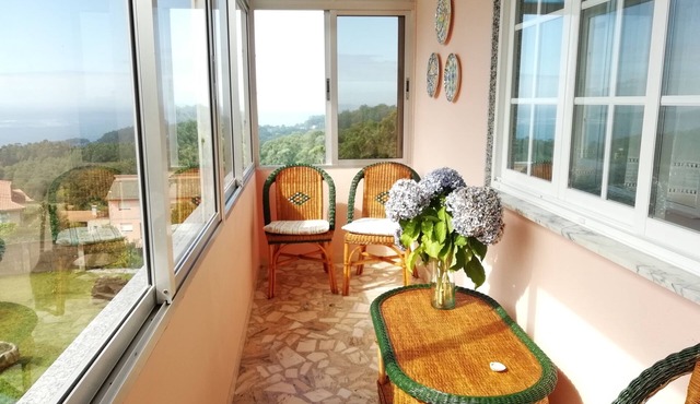 House overlooking the sea: Ria de Aldan, Ons Islands. in Beluso-Bueu