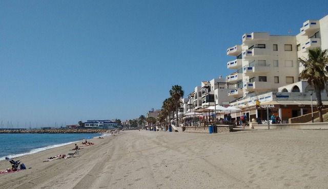 The Blue Pearl of Romanilla Beach in Roquetas de Mar