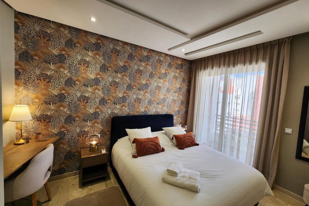 Casablanca Apartment | The Twenty-Six Palmier by IB Signature - Design 1Bedroom Apt with Wifi, Parking, Self check-in, 24 x7 Security - City View with terrace - Walk to Cafes! City Centre, Tram