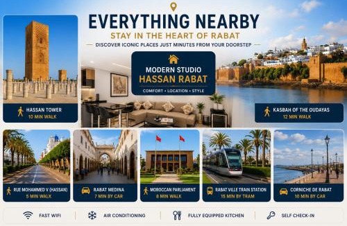 Quartier Administratif Apartment | Modern Studio Hassan Rabat